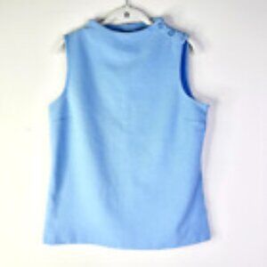 TALBOTS High Neck Top Shell Shirt Women M Cornflower Blue Sleeveless